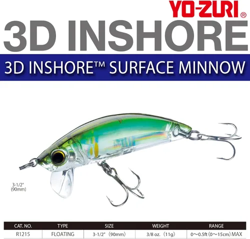 Vista 3 de Duel Yo Zuri 3 D Inshore Surface Minnow ' F Mm 2 Floating Lure