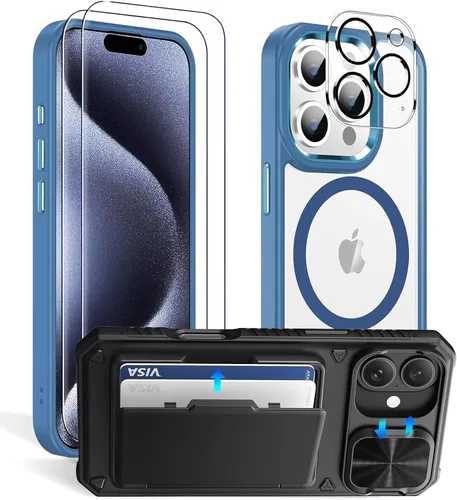 Vista 55 de Funda transparente para iPhone 11 con protector de pantalla, compatible con Magsafe, antiamarilleo, protección de grado militar, a prueba de golpes