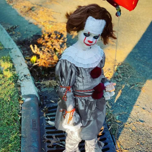 Vista 6 de Kousitei IT Clown Costume Halloween Cosplay Costume for Kids and Adults
