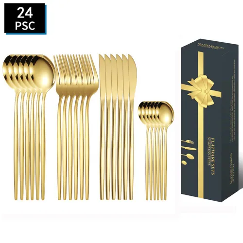 juego de cubiertos de 24pz en acero