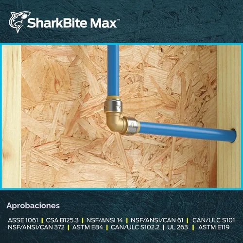 Vista 6 de SharkBite Max 1 x 1 pulgadas PTC Codo de 90 Grados, Accesorio de Plomería de Latón de Conexión a Presión, UR260A