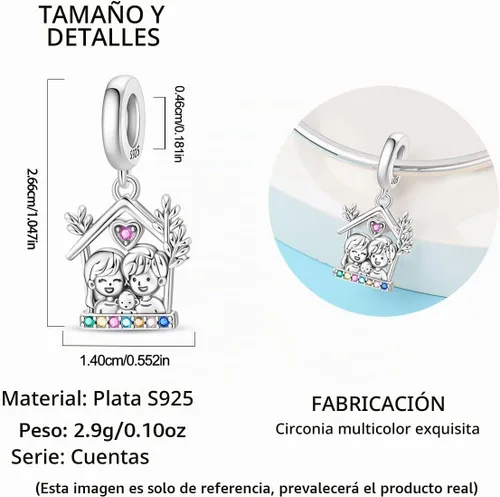 Vista 5 de Dijes de plata de ley 925 para pulseras, collares, colgante con circonitas cúbicas 5A dije charm para mujeres joyería DIY