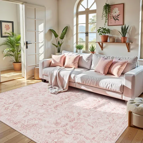 Vista 28 de Alfombra de área pequeña de 2 x 3 pulgadas, color beige, para entrada, baño, cocina, antideslizante, de pelo bajo, lavable, moderna alfombra bohemia