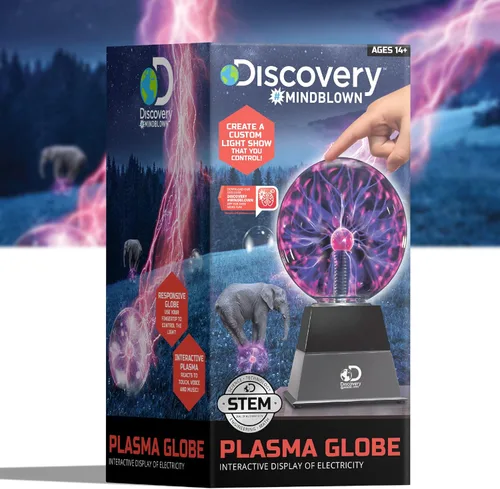 Vista 2 de Discovery™ Lámpara de globo de plasma, luz sensible al tacto y al sonido, bola de plasma eléctrica interactiva para aprendizaje STEM práctico