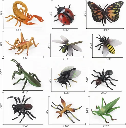 Vista 2 de SIENON 12 figuras realistas de plástico grandes para insectos e insectos