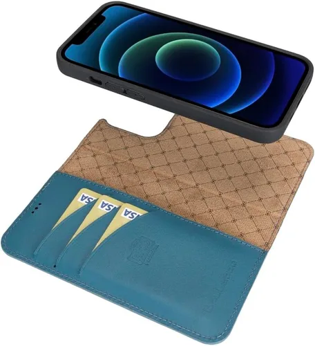 Vista 3 de BOULETTA Funda para iPhone 13 Pro de piel, magnética, desmontable, bloqueo RFID, compatible con Magsafe con 3 ranuras para tarjetas y soporte de 6.1