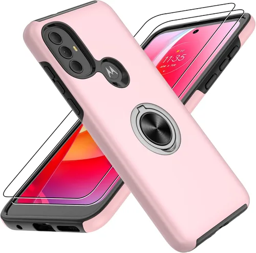 Vista 83 de Gritup - Funda para Galaxy A05S con protector de pantalla HD×2, funda protectora para teléfono a prueba de golpes con soporte magnético de anillo