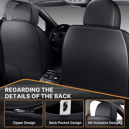 Vista 4 de Fundas de asiento delantero automático para Volvo 1999-2025 95% modelos, protección de banco frontal 3D compatible con bolsa de aire lateral línea