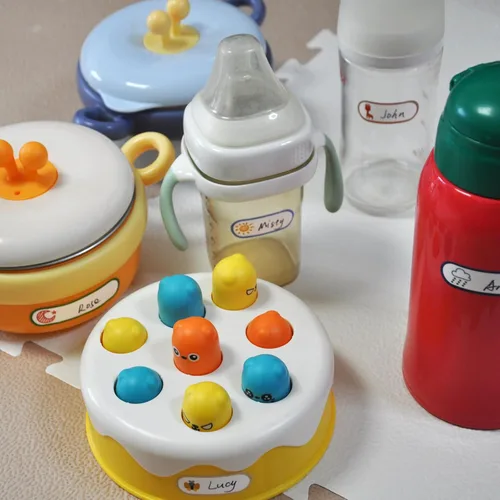 Vista 8 de 160 etiquetas para biberones para guardería, etiquetas impermeables para nombres de niños, autolaminables, autolaminables, para guardería, varios