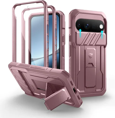 Vista 41 de Dexnor Funda para Google Pixel 9 Pro XL con cubierta deslizante para cámara y protector de pantalla integrado y soporte de alta resistencia, funda