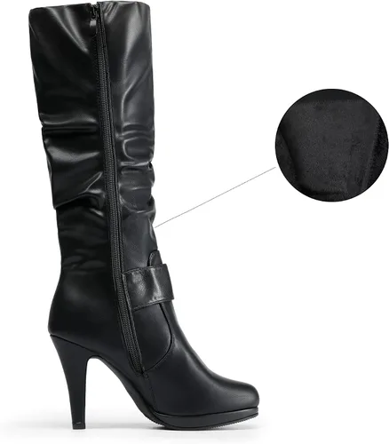 Vista 2 de DREAM PAIRS Botas de mujer de tacón alto y caña alta
