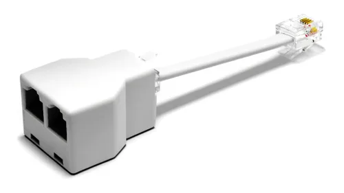Vista 11 de Divisor de conector de teléfono para teléfono fijo RJ11 6P4C Adaptador dúplex de 2 vías en línea o en pared (1 divisor + cable de 2.5 pulgadas)