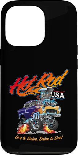 Vista 10 de Hotrod USA Design Classic Retro Muscle Car Dragster Cartoon Case for iPhone 17