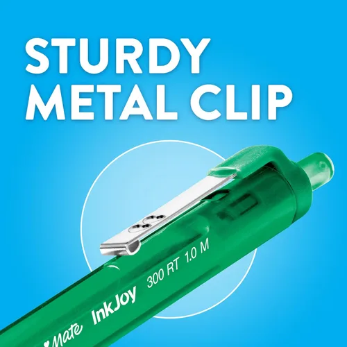 Vista 7 de Paper Mate InkJoy 300RT - Bolígrafos retráctiles, punta media (0.039 pulgadas), color negro, ideal para suministros de oficina, diario y accesorios