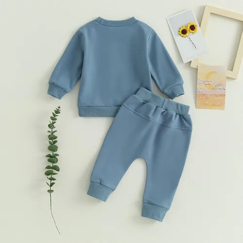 Vista 4 de ZAXARRA Conjunto de 2 piezas de sudadera de manga larga con cuello redondo y pantalones largos para bebé niño