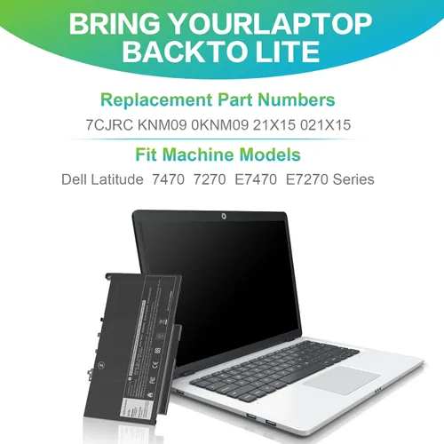 Vista 5 de ASUNCELL 7CJRC - Batería para portátil Dell Latitude 7470 7270 E7470 E7270 7CJRC KNM09 0KNM09 21X15 021X15 TX283 0TX283 0TX283
