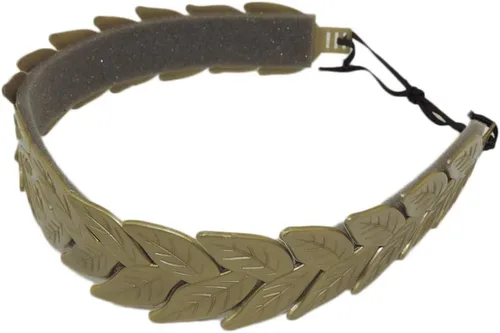 Vista 2 de Star Power Diadema de disfraz romana de hoja de laurel para hombre, color dorado, Oro