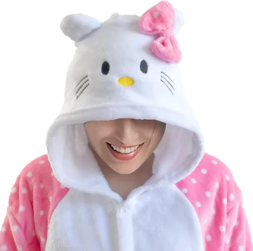Vista 2 de Pijama de franela de una pieza para disfraz de Halloween, diseño de animal