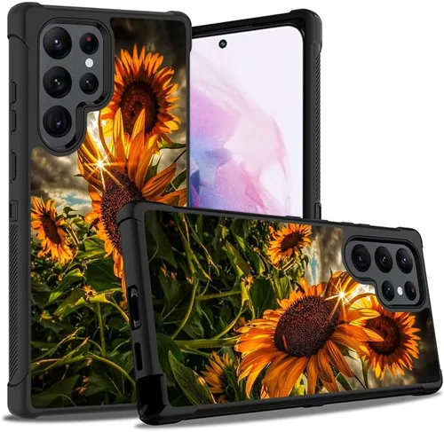 Vista 8 de Funda para Galaxy S22 Ultra, resistente 3 en 1, híbrida de plástico duro y silicona suave, a prueba de golpes, funda de protección contra caídas