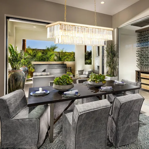 Vista 7 de Candelabro rectangular dorado de 40 pulgadas, 10 luces, iluminación colgante de cristal de lujo para comedor, isla de cocina y bar, altura