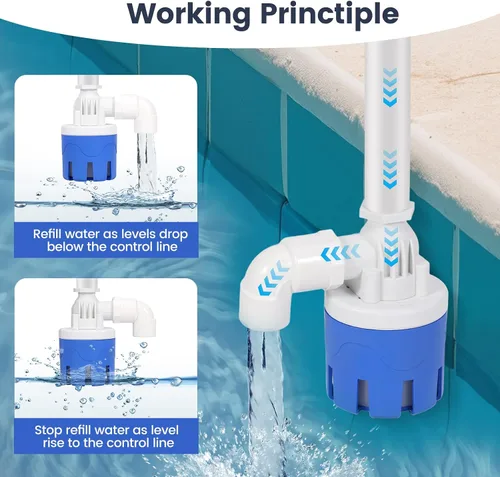 Vista 4 de Válvula automática de control de nivel de agua de entrada superior de 1/2" 2PC Válvula de flotador de agua auto para el tanque de agua de ganado