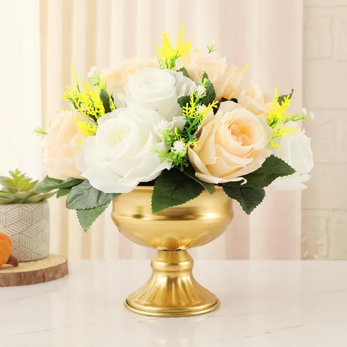 Vista 2 de 8Pcs Gold Compote Vases for Centerpieces, 4.7in Small Flower Vases Dorado