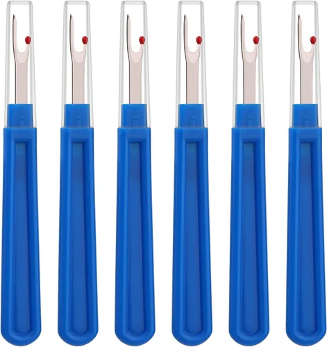 Vista 11 de Juego de 6 piezas de desgarrador de costura, agarre ergonómico para coser manualidades y quitar bordados y costuras