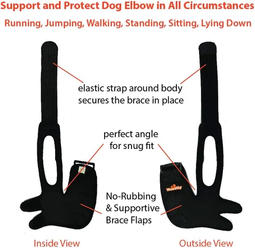 Vista 3 de NeoAlly Almohadillas Protectoras de Coderas para Perros para Soporte de Codo y Hombro Canino, Higroma de Codo, Displasia, Osteoartritis, Callos