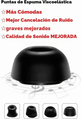 Vista 3 de JNSA Puntas de espuma viscoelástica prémium compatibles con AirPods Pro de 2ª generación y 1ª generación, sin dolor de silicona para las orejas.