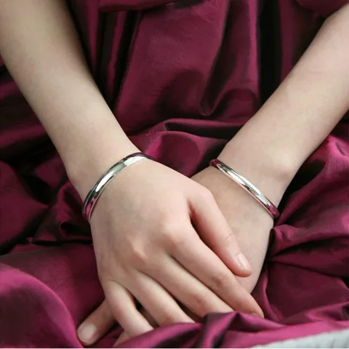 Vista 5 de Pulseras de plata de ley para mujer, joyería de moda, simple, ajustable, de plata 925, para mujeres, mamá, esposa, San Valentín, regalo del día