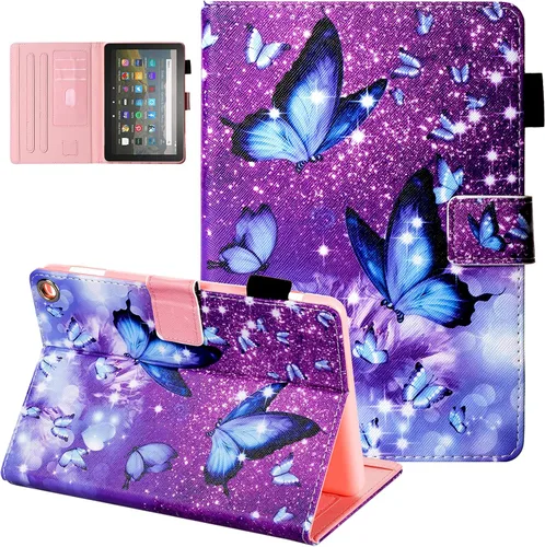 Vista 8 de Dteck Funda para tablet Fire HD 8 y Fire HD 8 Plus, (pantalla HD de 8 pulgadas, 10ª generación) – Funda protectora de cuero con tapa plegable