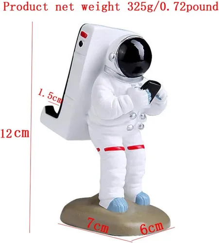 Vista 3 de Bonito soporte de escritorio divertido para teléfono celular, Papá Noel o astronauta astronauta, universal para iPhone y otros teléfonos