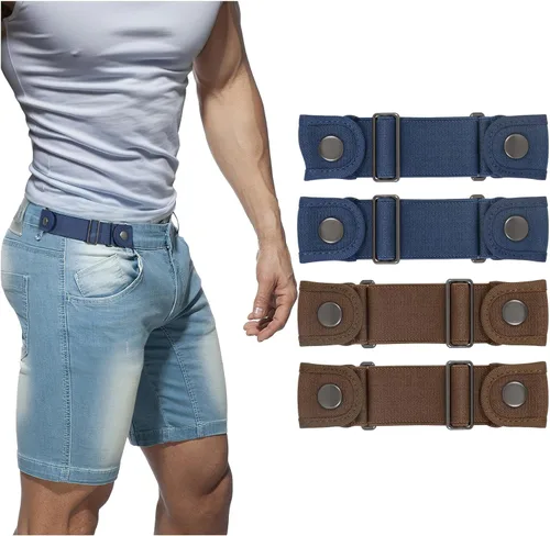 Vista 13 de BELTROAD Cinturones sin hebilla para hombres y mujeres, cinturón lateral sin hebilla, cinturón elástico ajustable invisible sin hebilla
