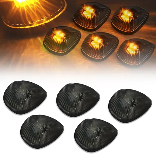 Vista 7 de Auto Dynasty Compatible con Dodge Ram 1500/2500 / 3500 BR 5 X LED Luces superiores de techo de cabina (carcasa negra, LED blanco)