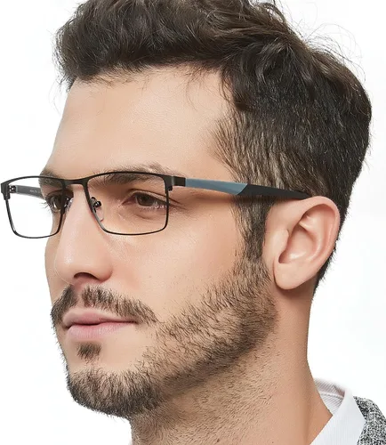 Vista 2 de Occi Chiari - Gafas de metal para hombre con marco óptico transparente