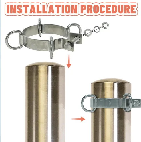 Vista 3 de Amgo Paradise - Accesorios para poste de vela para toldo, abrazadera de anillo en D para toldos de alta resistencia, postes de repuesto versátiles