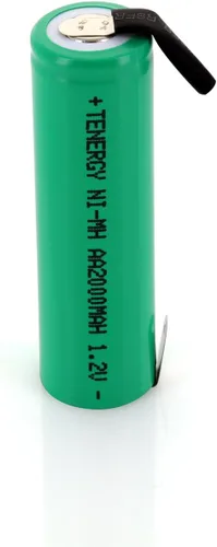 Vista 7 de Tenergy AA 1.2V NiMH 2000mAh Pilas AA recargables con parte superior plana con pestañas, paquete de 48