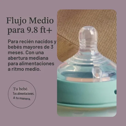 Vista 2 de Tommee Tippee Tetinas de biberón de arranque natural, flujo medio, 9.8 ft+ Cuello ancho