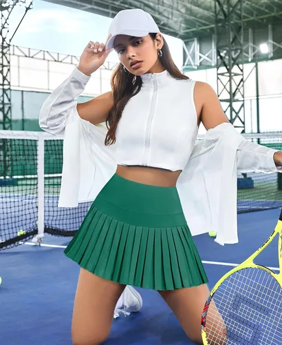 Vista 3 de JoyGirl Womens Pleated Tennis Skirt with Shorts High Waisted Golf Skort Mini Skirt Workout Skirt Athletic Skorts with Pockets