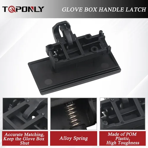 Vista 3 de TQPONLY Pestillo de Guantera Manija de Puerta de Compartimento Lado Delantero del Pasajero Compatible con Ford F150 F250 F350 F450 Edge Lincoln MKX