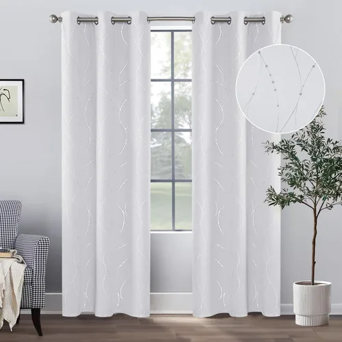 Vista 9 de BUHUA - Paneles de cortinas opacas para sala de estar, cortinas grises con aislamiento térmico, cortinas de ventana para dormitorio - 72 pulgadas