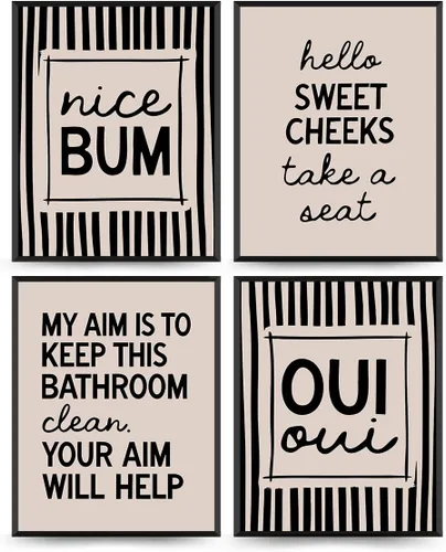 Vista 20 de Impresiones de Arte de Pared para Baño de Niños Wheatwin, Decoración de Pared de Ganso para Baño