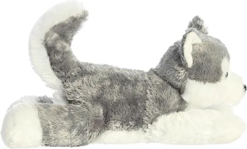 Vista 2 de Aurora® Adorable Flopsie™ Shadow™ - Animal de peluche, facilidad para jugar, compañeros intemporales, color gris, 12 pulgadas