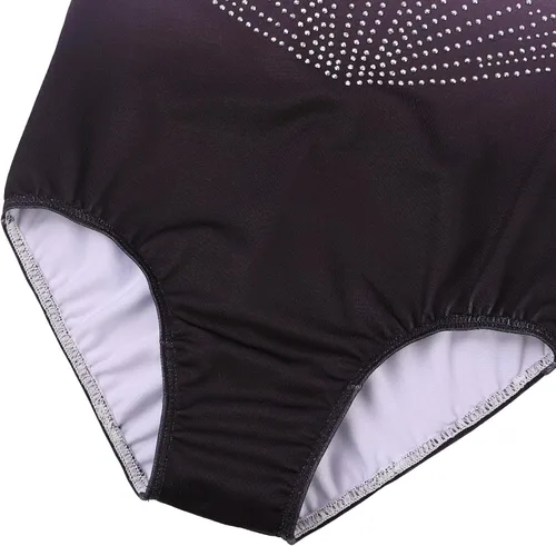 Vista 5 de BAOHULU Leotardo de gimnasia para niñas con diamantes brillantes para danza de ballet