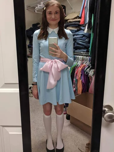 Vista 4 de FENSACE - Vestido de manga larga para mujer con cuello de Peter Pan