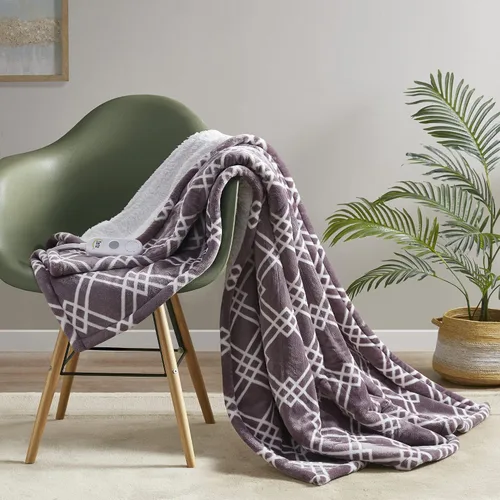 Vista 32 de Serta - Manta de vellón sherpa reversible, ultrasuave y tejida, manta térmica, manta eléctrica; cómoda, agradable y abriga y protege del frío