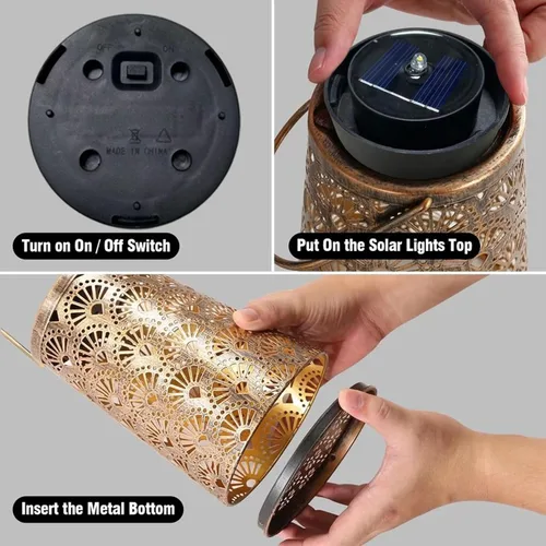 Vista 2 de Parte superior de repuesto de luz solar, panel solar de repuesto de 3.15 pulgadas para luces de exterior, LED integrado con control de interruptor