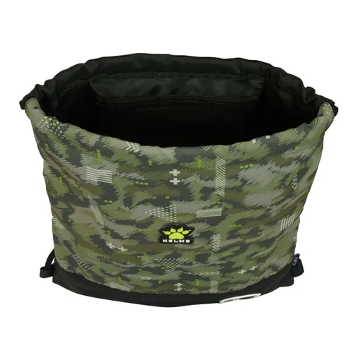 Vista 5 de Bolsa Mochila con Cuerdas Kelme Travel Negro Verde 35 x 40 x 1 cm