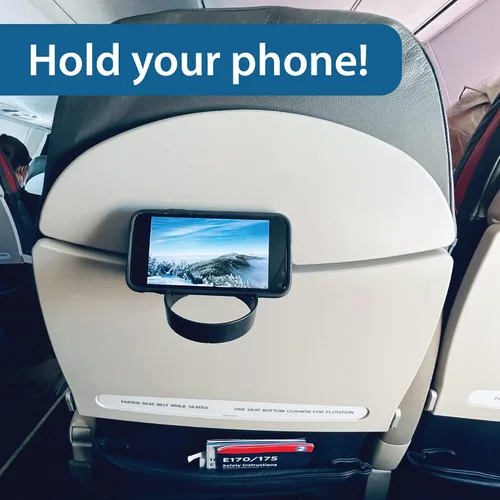 Vista 2 de FLYGA Accesorio de viaje con soporte para teléfono o bebida para avión (negro)