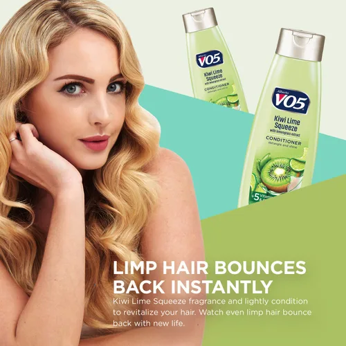 Vista 3 de Alberto VO5 Herbal Escapes Kiwi Lime Squeeze Acondicionador clarificante, 12.5 onzas